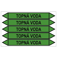 Značení potrubí, topná voda